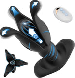Prostate Massager Anal Plug Vibrator with 9 Expansion 9 Thrust & 9 Vibration Modes, Prostate Vibratar Remote Control Vibrating Butt Plug, Adult Mens Sex Toy