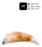 Ginger and white furry fox tail anal plug